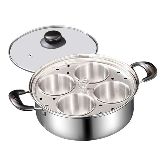 Ysyqkn Cake Steamer Multi-Purpose Stovetop Pot See-Through Lid Kitchen Cookware for Campers, Home Cooks, Steaming Food, Camping, Party