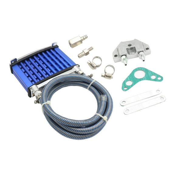 Ysyqkn Motorcycle Engine Oil Cooler Kit Radiator System ATV Half Helmet Modification blue