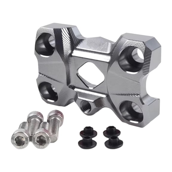 Ysyqkn Motorcycle Handlebar Riser Handle Bars Mount Clamp, Replace,Easy Assembly, Metal Titanium Color