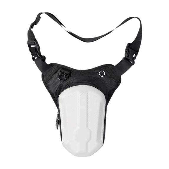 Ysyqkn Motorcycle Leg Bag Drop Leg Bag Multi Compartment Metal Zipper Closure Thigh Bag White