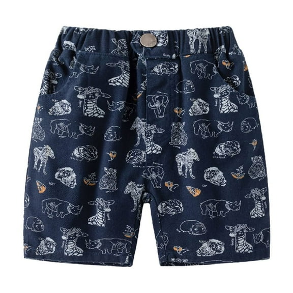 Ytdscs Baby Kids Boy's Full Print Summer Shorts Little Boy's Elastic Waist Shorts Pants for Toddler 1-8 Years