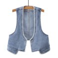 thumbnail image 1 of Chenyin Denim Vest for Women's Slim Sleeveless Jeans Waistcoat Jacket Womens Spring Fall Versatile Slim Top Size S-3 XL, 1 of 9