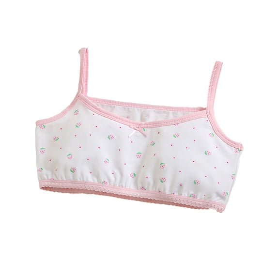 Ytdscs Kids Girls' Training Bras Cami Bralette Removable Pads Sports Bras Tanks Cotton Summer Students Underwear for 7-11 Years