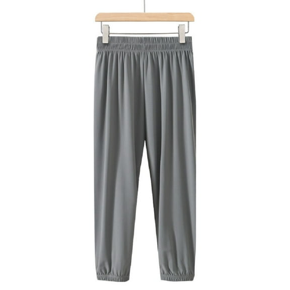 Ytdscs Kids Toddler Jogger Pants for Boys Girls Breathable Quick Dry Ice Silk Pants Unisex Loose Anti-Mosquito Sweatpants Elastic Waist Unisex Trousers for Summer 5-15T