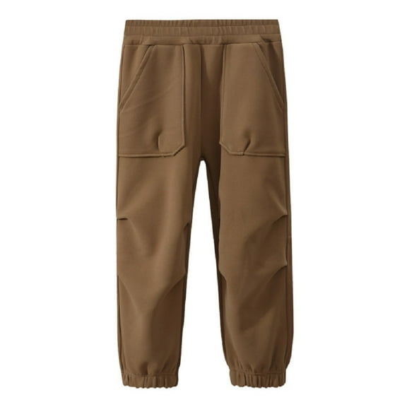 Ytdscs Kids Youth Boys Girls Jogger Pants for Fall Winter Thickened Sweatpants Elastic Waist Trousers for Boys Girls 5-13 Years Old