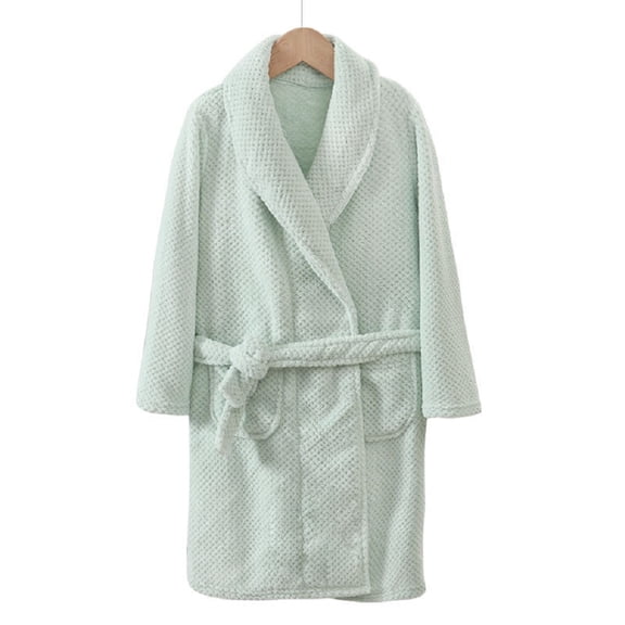 Ytdscs Teen Kids Girls Boys Flannel Robe Thickened Lengthened Bathrobe Padded Sleepwear Fall Winter Unisex Nightgown with Pockets for Toddler 5-15 Years