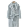 thumbnail image 1 of Ytdscs Teen Kids Girls Boys Flannel Robe Thickened Lengthened Bathrobe Padded Sleepwear Fall Winter Unisex Nightgown with Pockets for Toddler 5-15 Years, 1 of 9