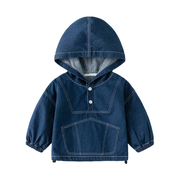 Ytdscs Toddler Baby Boys Denim Jacket Hoodie Jeans Coat for Boys Spring Fall Kids Cowboy Outwear Casual Clothes 2-10 Years Old