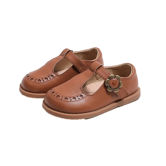 Ytdscs Toddler Kids Girls Leather Princess Shoes Oxfords Non-slip Flat Shoes Spring Fall Wedding Party Dress Shoes Size 1M-13M