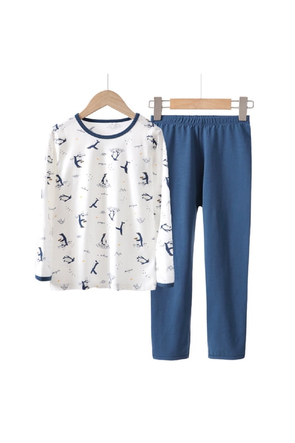 Toddler Kids Thermal Underwear Pajamas Set for Girls Boys 4-14 Years Youth Long Johns Sleepwear Pjs Outfit Fall & Winter Unisex Cotton Jammies Loungewear