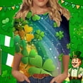 thumbnail image 1 of Yteetum 3/4 Length Sleeve Womens Tops Oversized Crewneck St Patricks Day Shamrocks Graphic Print T Shirt Womens Casual Plus Size Round Neck Loose Irish Festivities Three Quarter Sleeve Shirt, 1 of 6