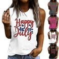 thumbnail image 1 of Yteetum Americans Flag Patriotic Tank Tops for Women 4th of July Crewneck Loose Fits Summer Graphic Sleeveless Shirts Casual Round Neck Loose Sleeveless T-Shirt, 1 of 5