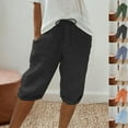 thumbnail image 1 of Yteetum Bermuda Shorts for Women Knee Length Summer Solid Color Shorts Ladies Casual Comfortable Lightweight Half Pants Shorts XL, 1 of 5