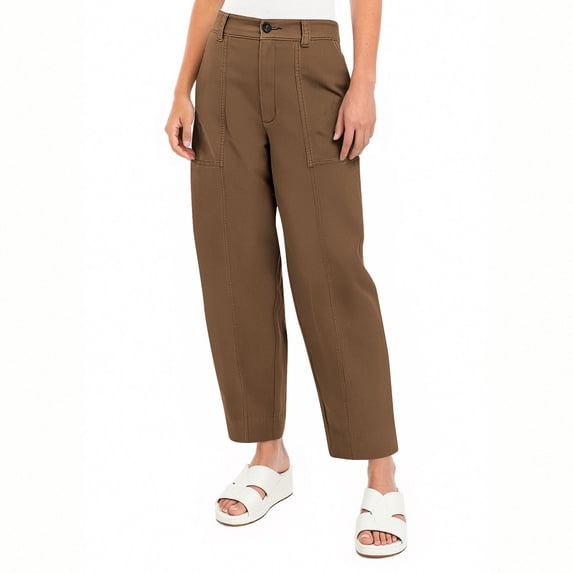Yteetum Cargo Pants for Women High Waisted Hiking Athletic Pants Outdoor Quickly Dry Casual Travel Sweatpants Joggers Solid Elastic Waist Double Button Pocket Cargo Pants Loose Comfy Camping Trousers
