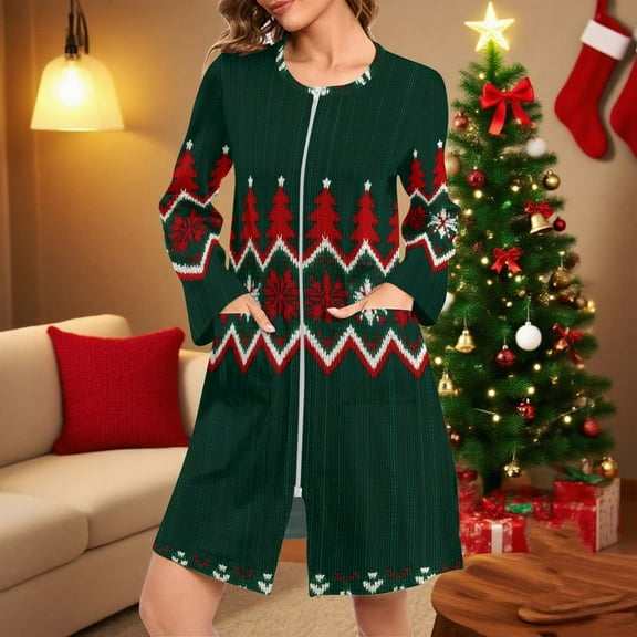 Yteetum Christmas Fall Pajamas Women Oversize Nightshirt Long Sleeve Loose Pajamas Nightgowns Bathrobes Womens Casual Christmas Print Relaxed Long Nightgown Plus Size Loungewear Sleepwear Nightdress