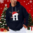 thumbnail image 1 of Yteetum Christmas Hoodies for Men Oversized Christmas Letter Print Drawstring Pullover Hooded Sweatshirts Mens Casual Christmas Graphic Print Loose Long Sleeve Hoodies Xmas Holiday Hooded Sweatshirt, 1 of 5