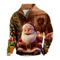 thumbnail image 1 of Yteetum Christmas Sweatshirts for Men Oversized Quarter Button Stand Collar Pullover Hoodless Sweatshirt Top Mens Casual 1/4 Button Up Vintage Xmas Graphic Print Long Sleeve Sweatshirt Christmas Gift, 1 of 4