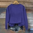 thumbnail image 1 of Yteetum Crewneck Sweatshirts Women Oversize Loose Fitting Hoodless Sweatshirts Tops Womens Casual Solid Round Neck Lightweight Sweatshirts Outerwear Comfort Long Sleeve T Shirts Fall Clothing, 1 of 7
