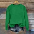 thumbnail image 1 of Yteetum Green Light Weight Sweatshirt for Women Round Neck Solid Color Loose Fitting Hoodless Sweatshirt Ladies Crew Neck Comfortable Sweatshirts Tops, 1 of 5