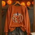 thumbnail image 1 of Yteetum Halloween Thanksgiving Sweatshirts for Women Pumpkin Print Crewneck Hoodless Sweatshirt Tops Womens Casual Halloween Pumpkin Print Round Neck Loose Fits Long Sleeve Sweatshirts Fall, 1 of 6