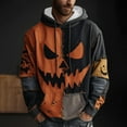 thumbnail image 1 of Yteetum Hoodies for Men Halloween Pumpkin Face Hoodie Sweatshirts Oversize Drawstring Pullover Hoodies Top Mens Casual Halloween Print Loose Long Sleeve Hooded Sweatshirt Outerwear Fall Clothes, 1 of 3
