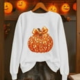 thumbnail image 1 of Yteetum Hoodies Sweatshirts for Women Oversize Halloween Pumpkin Print Crewneck Hoodless Sweatshirt Tops Womens Casual Pumpkin Season Print Round Neck Loose Fits Long Sleeve Sweatshirts Fall, 1 of 6
