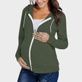 thumbnail image 1 of Yteetum Hoodies for Women Maternity Oversized Zipper Breast Feeding Pregnant Nursing Hooded Sweatshirt Womens Casual Solid Plus Size Drawstring Loose Fits Soft Hood Sweatshirt Top Fall Spring Clothes, 1 of 9