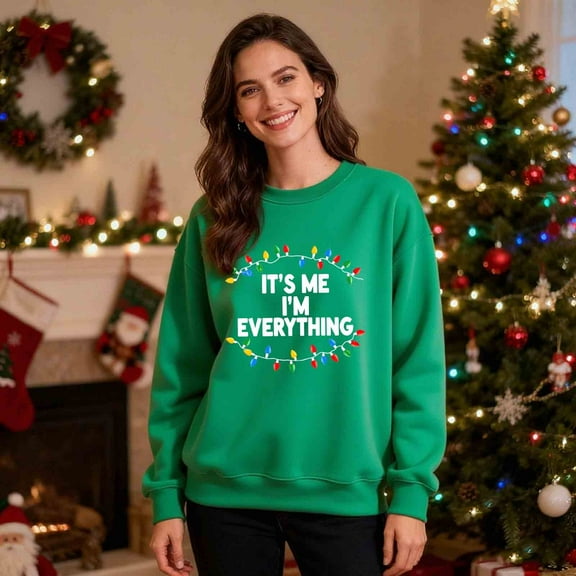 Yteetum Matching Christmas Sweatshirts for Couples Oversized Crewneck Christmas Print Pullover Hoodless Sweatshirts Mens Womens Round Neck Xmas Graphic Print Long Sleeve Sweatshirt Christmas Gifts