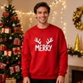 thumbnail image 1 of Yteetum Matching Christmas Sweatshirts for Couples Oversized Crewneck Christmas Print Pullover Hoodless Sweatshirts Mens Womens Round Neck Xmas Graphic Print Long Sleeve Sweatshirt Christmas Gifts, 1 of 6
