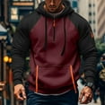 thumbnail image 1 of Yteetum Men's Cargo Hoodies Quarter Zip Drawstring Sweatshirts Pullover Tactical Hoodies Tops Mens Casual Solid Loose Half Zip Sports Long Sleeve Athletic Hooded Sweatshirts Tops Fall Clothes, 1 of 5