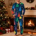 thumbnail image 1 of Yteetum Men's Christmas Pajama Set Oversized Crewneck Long Sleeve Christmas Plaid Print Pajamas Shirts and Plaid Pajama Pants Matching Set Mens Plaid Print Sleepwear PJ Set Christmas Loungewear Sets, 1 of 5