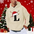 thumbnail image 1 of Yteetum Men's Oversized Christmas Hoodies Christmas Letter Print Drawstring Pullover Hooded Sweatshirts Mens Casual Christmas Graphic Print Loose Long Sleeve Hoodies Xmas Holiday Hooded Sweatshirt, 1 of 5