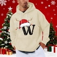 thumbnail image 1 of Yteetum Men's Oversized Christmas Hoodies Christmas Letter Print Drawstring Pullover Hooded Sweatshirts Mens Casual Christmas Print Loose Long Sleeve Hoodies Xmas Hooded Sweatshirt Fall Clothes, 1 of 5