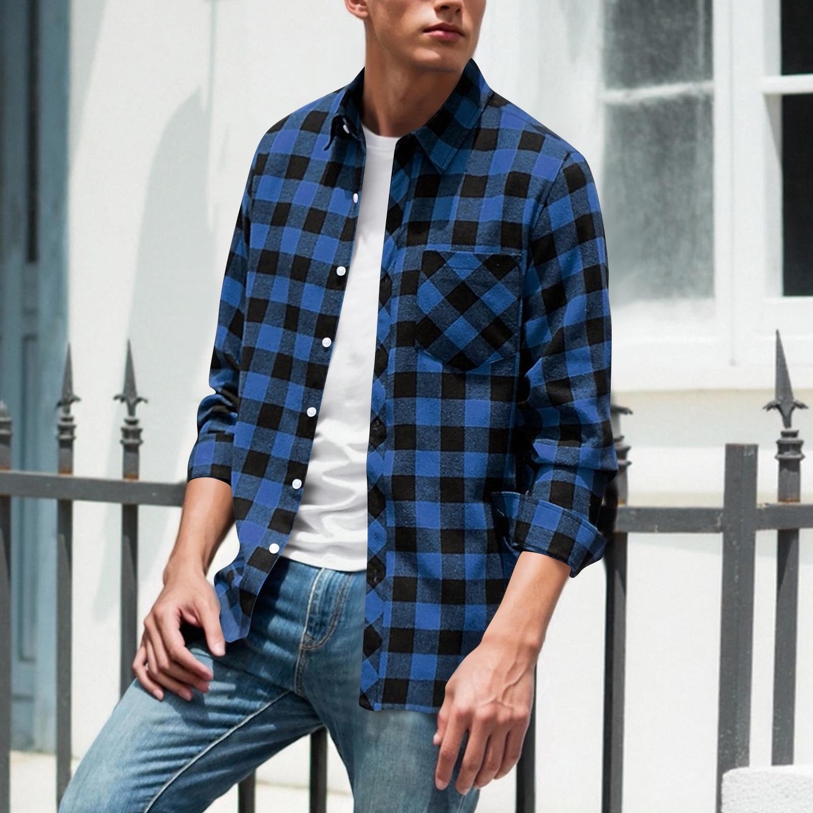 blue checkered dress shirt outfit Pretty Picnic Gingham Button Up Top | Trendy Women's Tops