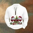 thumbnail image 1 of Yteetum Men's Quarter Zip Christmas Sweatshirts Oversized Stand Collar Pullover Hoodless Sweatshirts Mens Casual 1/4 Zipper Xmas Graphic Print Long Sleeve Sweatshirts Half Zipper Christmas Sweatshirt, 1 of 5