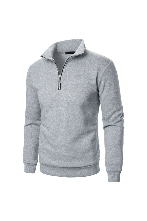 Men's Quarter Zip Sweatshirts Oversized 1/4 Zipper Stand Up Collar Long Sleeved Pullover Hoodless Sweatshirt Tops Mens Casual Half Zip Loose Golf Sweatshirt Plus Size Henley Collared Shirts