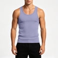 thumbnail image 1 of Yteetum Men's Ribbed Tank Tops Crewneck High Stretch Moisture Wicking Sleeveless Muscle Shirt Summer Solid Round Neck Loose Gym Workout Bodybuilding Athletic T Shirts, 1 of 8