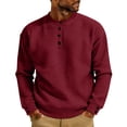 thumbnail image 1 of Yteetum Men's Waffle Knit Shirts Oversized Crewneck Quarter Button Down Henleys Shirt Mens Casual Sold Round Neck 1/4 Button Regular Fits Gym Golf Shirt Long Sleeve Big and Tall T Shirt Spring Clothe, 1 of 7