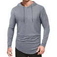 thumbnail image 1 of Yteetum Mens Cotton Hoodies Sweatshirts Long Sleeve Pullover Hooded Drawstring Sports Shirts Casual Solid Lightweight Soft Loose Fits Hooded Collar Sport Sweatshirt Athletic Hoodies for Men, 1 of 6