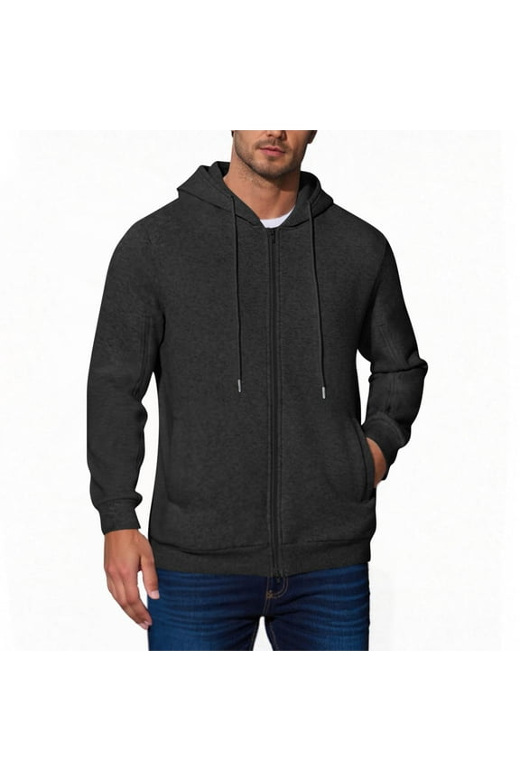 Mens Hoodies Casual Hoodies for Men Zipper Cardigan Hooded Open the Zipper On Both Arms Sweatshirt Coats Mens Full Zip Loose Long Sleeve Pockets Sweatshirt Sports Hooded Jackets Fall