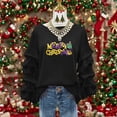thumbnail image 1 of Yteetum Merry Christmas Sweatshirts for Women Oversized Crewneck Christmas Pleated Ruffle Trim Pullover Hoodless Sweatshirts Tops Womens Casual Xmas Graphic Round Neck Loose Lantern Sleeve Sweatshirt, 1 of 6