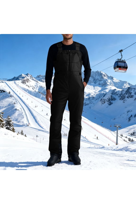 Overalls for Men Insulated Snow Bibs Overalls Oversized Waterproof Windproof Baggy Ski Pant Snowboard Overall Mens Solid Suspender Snowboard Pant Quickly Dry Straight Leg One Piece Ski Suits