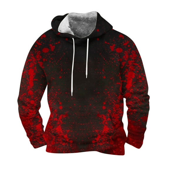 Yteetum Oversized Sweatshirt Hoodies for Men Halloween Graphic Print Drawstring Pullover Hooded Sweatshirts Tops Mens Casual Graphic Printed Lightweight Long Sleeve Hood Sweatshirts with Pocket Coats