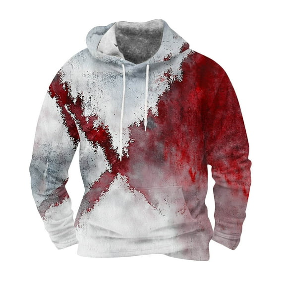 Yteetum Oversized Sweatshirt Hoodies for Men Halloween Graphic Print Drawstring Pullover Hooded Sweatshirts Tops Mens Casual Graphic Printed Lightweight Long Sleeve Hood Sweatshirts with Pocket Coats