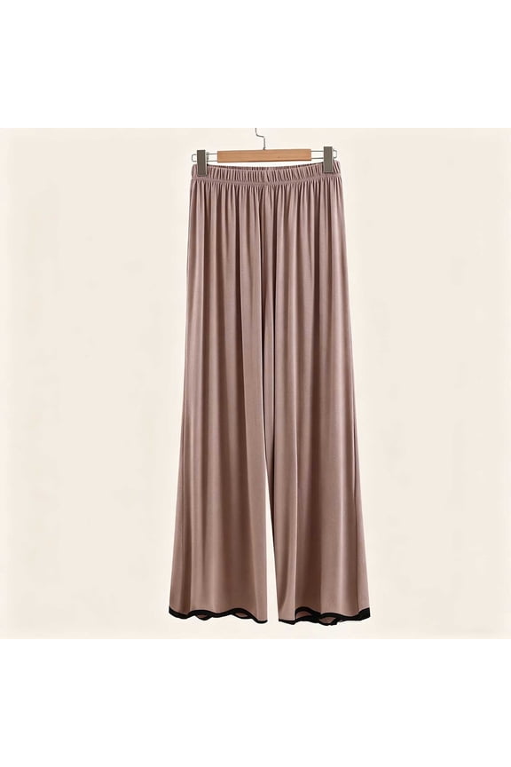 Pajama Pants for Women Modal High Waisted Wide Leg Lounge Pant Womens Summer Fall Casual Solid Lightweight Loose Comfy Loungewear Sleepwear Pj Pants
