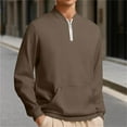 thumbnail image 1 of Yteetum Quarter Zip Hoodies for Men Oversized Stand Collar Hoodless Sweatshirts Top Mens Casual Solid Loose 1/4 Zip Up Long Sleeve Athletic Sweatshirts Half Zipper Sports Fitness Pullover Sweatshirts, 1 of 6