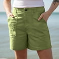 thumbnail image 1 of Yteetum Shorts for Women Summer Oversized Button Down Twill Shorts Casual Solid Loose Lightweight Comfy Travel Vacation Shorts, 1 of 6