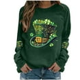 thumbnail image 1 of Yteetum St Patrick's Day Sweatshirt for Women Oversized Crewneck St Paddy's Day Irish Luckys Shamrocks Graphic Print Sweatshirts Top Womens Casual Plus Size Round Neck Loose Long Sleeve T Shirts, 1 of 4