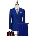thumbnail image 1 of Yteetum Suits for Men 2 Piece Two Breasted Button Slim Fits Blazer Lapel Dress Suit Set Mens Solid Double Breasted Long Sleeve Prom Tuxedo Suit Blazer and Pants Set Groom Wedding Business Formal Wear, 1 of 8
