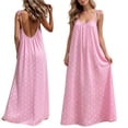 thumbnail image 1 of Yteetum Summer Dresses for Women Sleeveless Boho Print Tie Shoulder Spaghetti Strap Backless Cami Dresses Sundress Casual Solid Loose Comfy Travel Vacation Beach Dress, 1 of 9